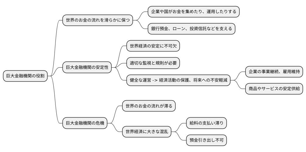 巨大金融機関の重要性
